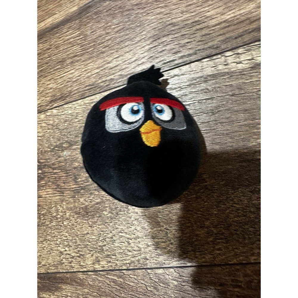 Plush Black Bird Pet Toy